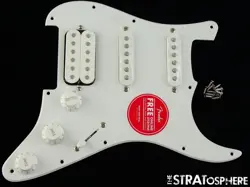 FENDER SQUIER SONIC STRAT HSS LOADED PICKGUARD STRATOCASTER PREWIRED WHITE