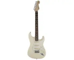 USED FENDER JEFF BECK STRATOCASTER - OLYMPIC WHITE W/ ROSEWOOD FB