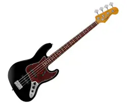 USED FENDER VINTERA II 60S JAZZ BASS - BLACK W/ ROSEWOOD FB