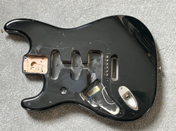 LEFTY 2007 FENDER MIM STRATOCASTER GUITAR BODY BLACK 4 LB 12 OZ