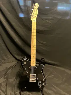FENDER SQUIRE VINTAGE MODIFIED TELE CUSTOM TELECASTER GUITAR BLACK W/SOFT CASE