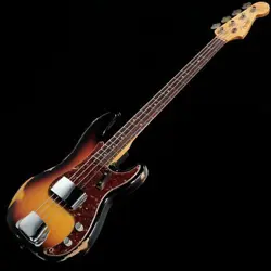 FENDER CUSTOM SHOP 1964 PRECISION BASS RELIC BLEACHED 3-COLOR SUNBURS