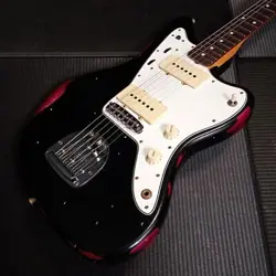 FENDER CUSTOM SHOP 1962 JAZZMASTER RELIC BLACK OVER PINK PAISLEY