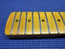 LOADED STRAT NECK AAAFLAMED MAPLE VINTAGE AMBER WITH FENDER TUNERS STRATOCASTER