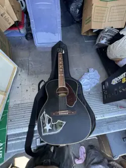 FENDER TIM ARMSTRONG HELLCAT ACOUSTIC-ELECTRIC GUITAR - MATTE BLACK