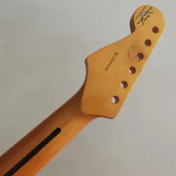 YELLOW 21 FRET  MAPLE STRAT GUITAR NECK  PART FOR DIY FENDER REPLACEMENT