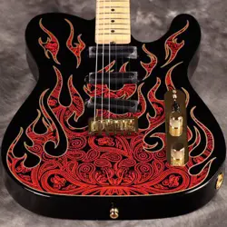 FENDER JAMES BURTON TELECASTER RED PAISLEY FLAMES       S N US21014358