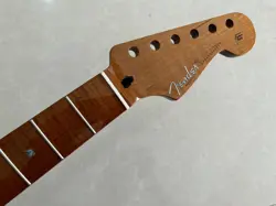 22 FRETS STRAT GUITAR NECK PARTS GLOSS ROASTED FLAME MAPLE FOR DIY FENDER STYLE