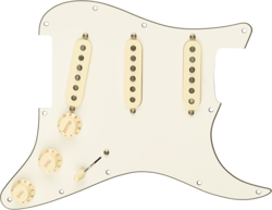 FENDER PRE-WIRED STRAT PICKGUARD, ORIGINAL '57/'62 SSS, PARCHMENT 11 HOLE PG