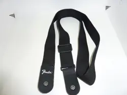 FENDER GUITAR STRAP  BLACK W/ WHITE LOGO