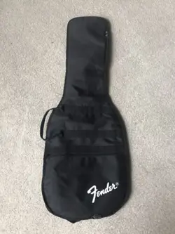 FENDER® PADDED ELECTRIC GUITAR CARRY CASE GIG BAG BLACK SOFT SHELL SINGLE STRAP