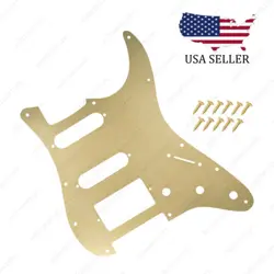11-HOLE METAL MATTE ALUMINUM ANODIZED ST HSS PICKGUARD FOR FENDER STRAT GOLD