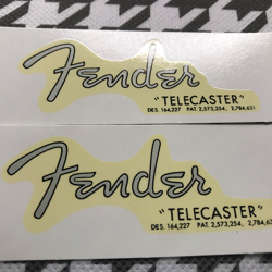 2PCS VINTAGE TELE  -  FENDER GUITAR WATERSLIDE TRANSFER HEADSTOCK LOGO DECAL