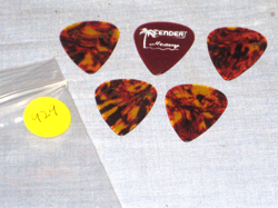 #929* - LOT OF FIVE FENDER HEAVY GRADE PLASTIC GUITAR PICKS