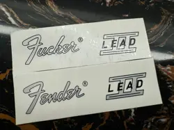 2 PCS FENDER F LEAD BASS GUITAR WATERSLIDE TRANSFER HEADSTOCK STICKER DECALS