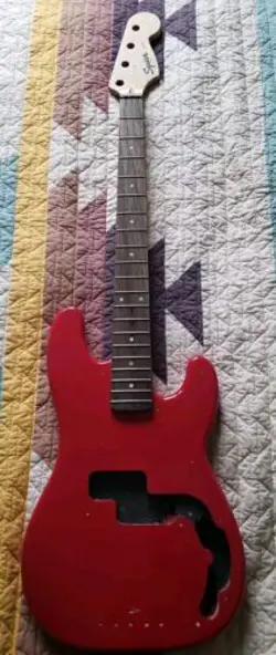 FENDER SQUIER MINI P-BASS BODY NECK GUTTED PROJECT