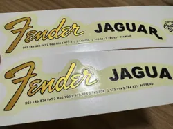 2 PCS FENDER JAGUAR TELE STRAT GUITAR RETRO WATERSLIDE TRANSFER HEADSTOCK DECALS