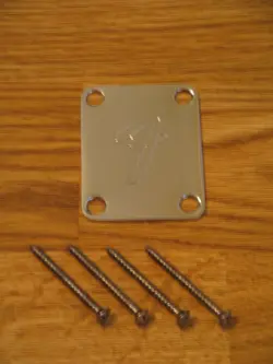FENDER 2023 CHROME F LOGO FOUR BOLT NECK PLATE