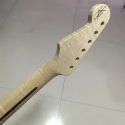 GLOSS 22 FRET ST ELECTRIC GUITAR NECK FLAME MAPLE FOR DIY FENDER REPLACEMENT