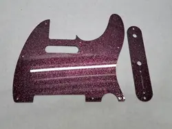 PALE PINK MOON GLITTER PICKGUARD   CONTROL PLATE SET FITS FENDER TELE TELECASTER