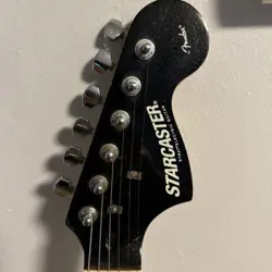 BLACK FENDER STARCASTER ELECTRIC GUITAR (READ DESCRIPTION)