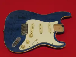 MIJ FENDER AERODYNE STRATOCASTER LOADED GUITAR BODY BLUE FLAME JAPAN