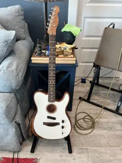 FENDER ACOUSTASONIC PLAYER TELECASTER ELECTRIC GUITAR - ARTIC WHITE MINT