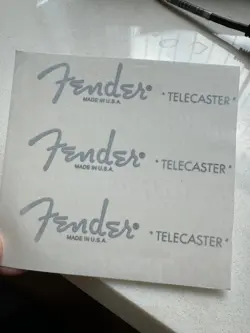 1 PCS FENDER TELECASTER USA GUITAR HEADSTOCK WATERSLIDE TRANSFER DECALS STICKERS