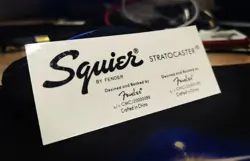 2PCS FENDER STRAT SQUIER GUITAR PVC WATERSLIDE TRANSFER HEADSTOCK DECALS STICKER