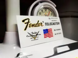 2PCS FENDER TELE68 CUSTOM SHOP GUITAR VINYL UV TRANSFER HEADSTOCK DECALS STICKER