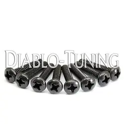 BLACK - SINGLE COIL MOUNTING (8) SCREWS FOR FENDER STRATOCASTER / STRAT / TELE