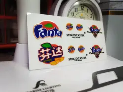 2 PCS VINYL UV TRANSFER DECALS STICKERS FOR FENDER STRATOCASTER GUITAR HEADSTOCK