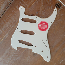 LICENSED FENDER STRATOCASTER PICKGUARD 11 HOLE SINGLE PLY WHITE NEW TAKEOFF