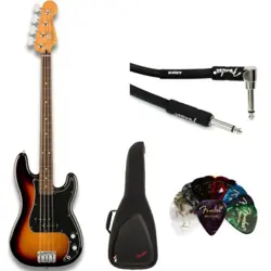 FENDER PLAYER 2 BASS W/ FENDER GUITAR BG, FENDER GUITAR PCK, FENDER CABLE BUNDLE
