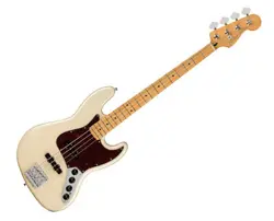 USED FENDER PLAYER PLUS JAZZ BASS - OLYMPIC PEARL W/ MAPLE FB