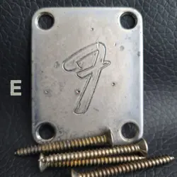 FENDER VINTAGE F NECK PLATE 0991448100 STRATOCASTER TELECASTER *AGED (E)