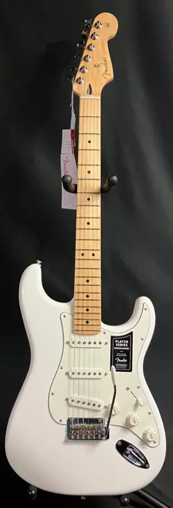 FENDER PLAYER STRATOCASTER ELECTRIC GUITAR POLAR WHITE FINISH (204)
