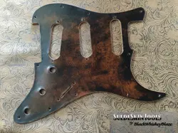 CUSTOM TOOLED LEATHER DISTRESSED BROWN PICKGUARD FENDER STRATOCASTER SSS HSS HH