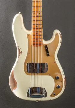 FENDER CUSTOM SHOP '58 PRECISION BASS HEAVY RELIC VINTAGE WHITE