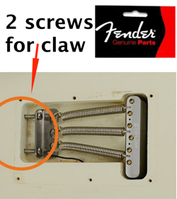 2 FENDER SCREWS FOR CLAW - 0015636049 - STRATOCASTER GUITAR
