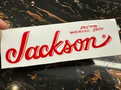 2PCS FENDER JACKSON CUSTOM SHOP GUITAR HEADSTOCK VINYL UV WATERPROOF STICKER RED