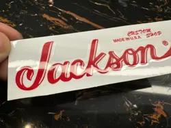 2PCS FENDER JACKSON CUSTOM SHOP GUITAR BACK HEADSTOCK VINYL UV STICKER DECAL RED