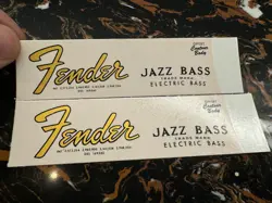 2PCS FENDER JAZZ BASS ELECTRIC GUITAR  WATERSLIDE TRANSFER NECK HEADSTOCK DECALS