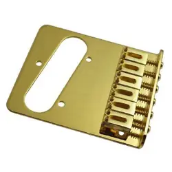 NEW BRIDGE TELECASTER SINGLE 6 SADDLES GOLD - GOLD SCREWS - FENDER TELE GUITAR