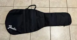 FENDER® PADDED ELECTRIC GUITAR CARRY CASE GIG BAG SOFT SHELL DOUBLE STRAP BLACK