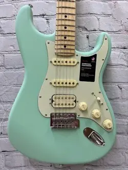 FENDER AMERICAN PERFORMER STRATOCASTER HSS GUITAR SATIN SURF GREEN 7.7 LBS