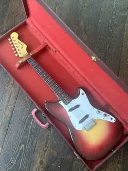 1962 ? FENDER DUO SONIC VINTAGE PRE-CBS ELECTRIC GUITAR SUNBURST SLAB BOARD