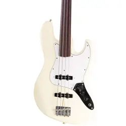 1993 FENDER MADE IN JAPAN JAZZ BASS FRETLESS OLYMPIC WHITE