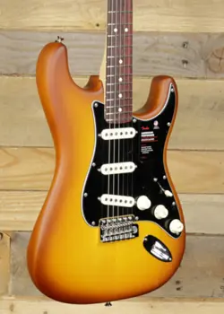 FENDER AMERICAN PERFORMER SPRUCE STRATOCASTER ELECTRIC GUITAR HONEY BURST W/ GIG