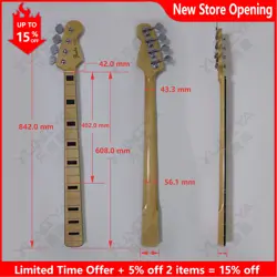 4 STRING 20 FRET BASS GUITAR NECK WITH TUNERS FOR FENDER 4 STRING BASS